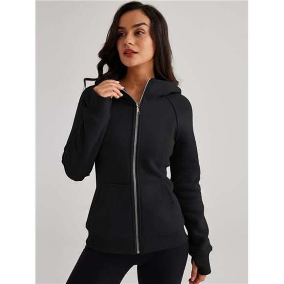 Queen Womens‎ Zip Up Hoodies Fleece Jackets Sweats Fall Outfits Sweaters Pockets - Picture 6 of 7